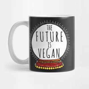 THE FUTURE IS VEGAN Crystal Ball with White Halo Mug